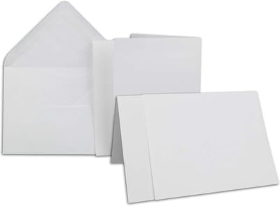 Kaartenpakket met gevoerde enveloppen - geribbeld - DIN A6/C6 wit - 105 x 148 cm - natte plakrand