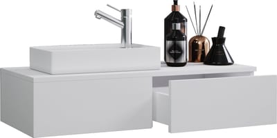 2-delige badkamermeubelset gastentoilet gastentoilet wastafel klein smal Gudas