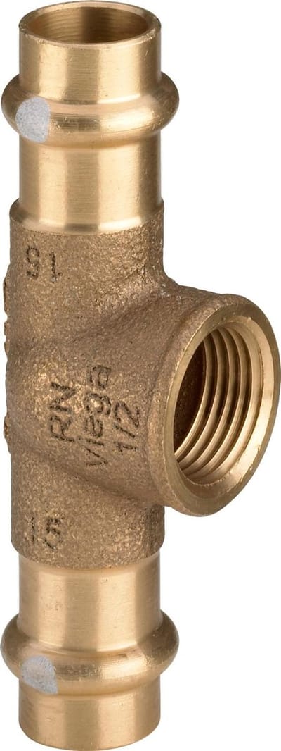 Viega Profipress S-T-stuk, d1 18, Rp 1/2, d2 18 roodkoper of siliciumbrons Model 4517.2, 628642
