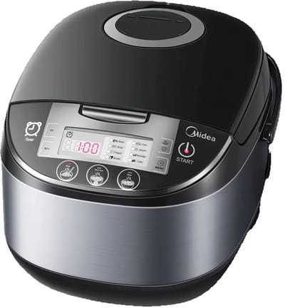 Delightness Rijstkoker - Multifunctioneel - Binnenpan - Met Timer - Stoomfunctie - Slowcooker - Koken - Keuken - 5L - Zwart