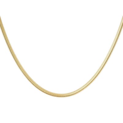 Flat Snake Chain Necklace Gold 14K 45 cm