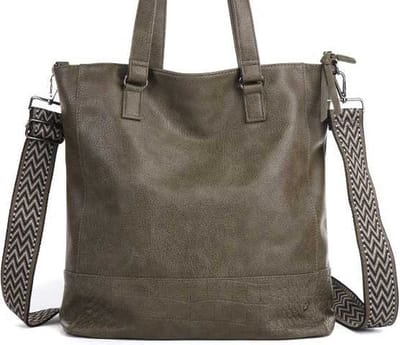 Dark green schoudertas / shopper Clever | schoudertas | tassentrend2024| shopper | idealewerktas | najaar2024 | hippeschoudertas