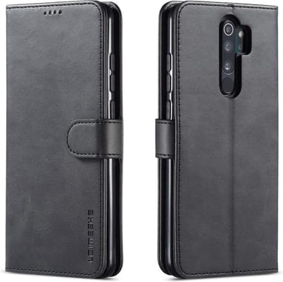LC.IMEEKE Luxe Book Case - Geschikt voor Xiaomi Redmi Note 8 Pro Hoesje - Zwart