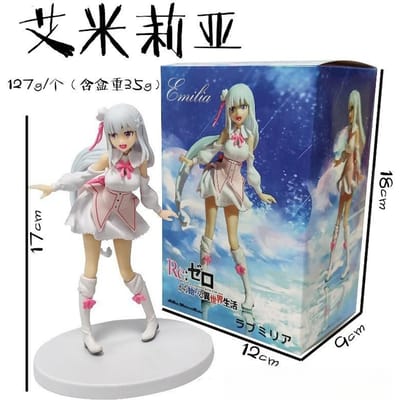 17cm Re: Zero Starting Life in Another World Figurine Anime Emilia Figurines d'Action Kawaii Memory Snow Emilia Collection Modèle Beaux Jouets