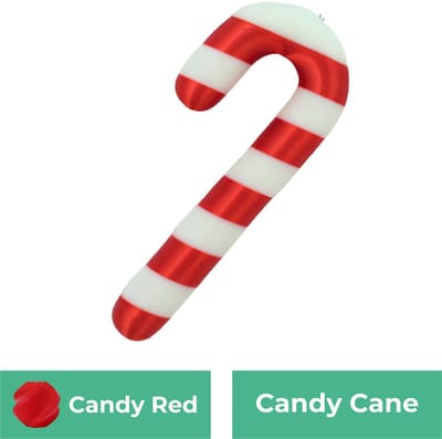 Candy cane kerstornament – Decoratief object – Rood/Wit – 3d geprinte object – Winter woondecoratie – :breedte: