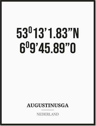 Poster/kaart AUGUSTINUSGA met coördinaten