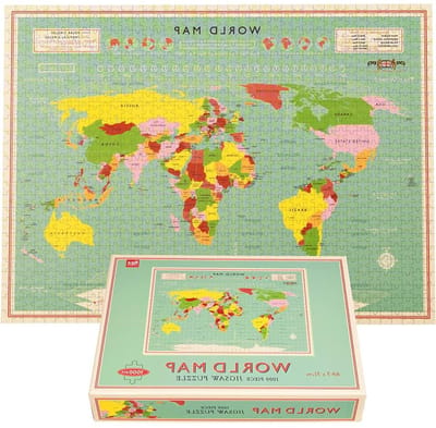 Wereldkaart Puzzel - 1000 Stukjes - Ontspannen Tijdverdrijf - Inclusief Kleurenkaart - 68.5 x 51 cm - Multicolor