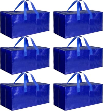 6-Pack Extra Grote Verhuistassen met Stevige Ritsen en Draaggrepen