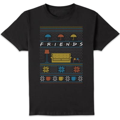 Friends Sofa Knit Christmas t-shirt - Zwart - S