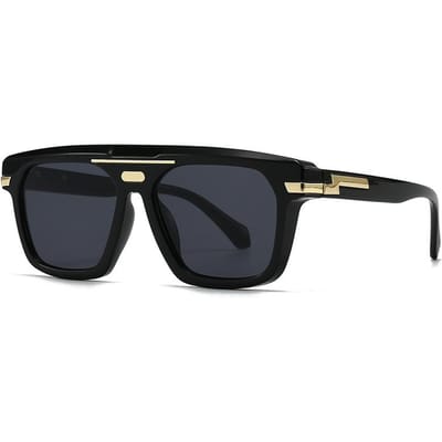 Europese Amerikaanse Exclusieve Moderne Retro Grote Montuur Zonnebril Trendy Straatmode Lh281 black