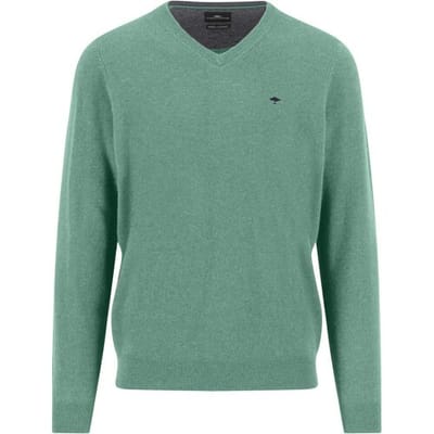 Fynch-Hatton Trui V-Neck Merino Cashmere Fern / male