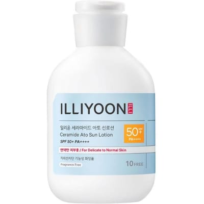 [ILLIYOON] Lait Solaire Ceramide Ato SPF50+ PA++++ (180ml) - Hydratation Profonde & Recharge de la Barrière Sensible white