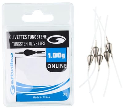 Garbolino Olivette Competition Tungstene Online – Verwisselbare Tungsten Olivettes 5 Stuks - Maat : 1.50g