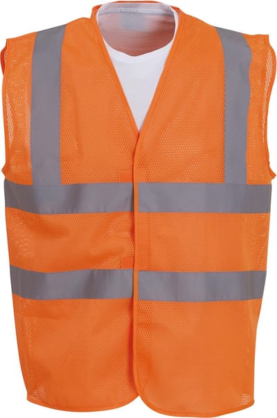 Yoko Hoge zichtbaarheid vest van gerecycleerd gaas YHVW120 - Hi Vis Orange - M