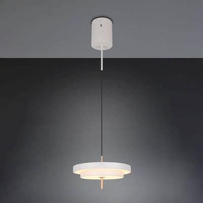 Trio Lighting LED hanglamp Keaton, lichtgrijs, Ø 40 cm, metaal, CCT
