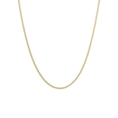 Lucardi Dames Stalen goldplated ketting gourmet 2mm - Ketting - Staal - Goud - 55 cm