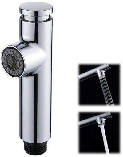Douchekop - Uittrekbare kraan - Douchekop - Vervangende kraankop - Twee standen - Uittrekbaar model - Kraanbeluchter - Geschikt voor keukens en badkamers - Zilver - 12*2,8 cm
