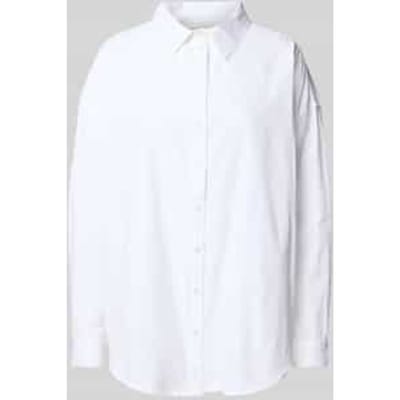 Boxy fit overhemdblouse met extra brede schouders, model 'Sunna'