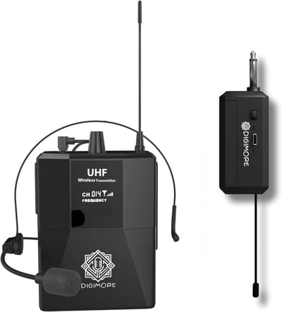 UHF Draadloze Microfoonset met Headset en Bodypack voor Podium en Conferentie