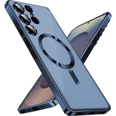Luxe Verguld Siliconen Hoesje Voor Samsung Galaxy S26 S25 Edge S24 FE S23 S21 S22 Ultra Plus Magnetisch Voor Magsafe Transparante Zachte Cover S20 Ultra