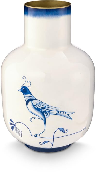 Pip Studio Vaas Pip & The Blue Bird - Bloemenvaas van Metaal - Blauw - 30cm
