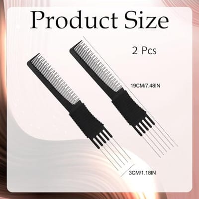 2-delige Pickkam Set voor Vrouwen - Dual Teasing Kam met Metalen Tanden voor Professioneel Stylen