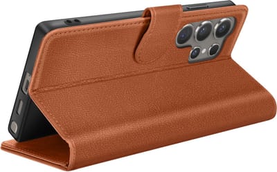 Zanae, Hoesje geschikt voor Galaxy S24 Ultra - Wallet Case & Magneetsluiting, Bruin