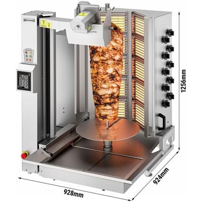 GGM Gastro Gas Dönerroboter mit Schneidsystem - V-Form - 10 Brenner - max. 150 kg