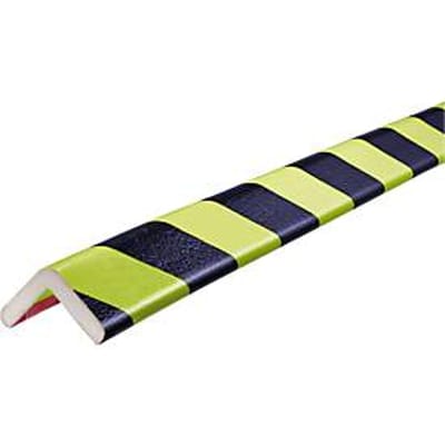 Hoekbeschermprofiel type H, 1 m/stuk, geel/zwart, fluorescerend (bij daglicht)