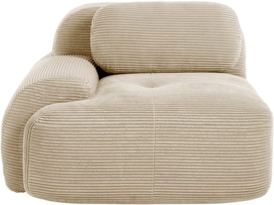 Modulaire hoekbank met corduroy bekleding en kussens - modulair samen te stellen, 2-4 personen - beige - geen montage nodig - antislip onderkant - gebogen armleuningen - 32D hoogelastisch schuim - incl. bijpassende kussens