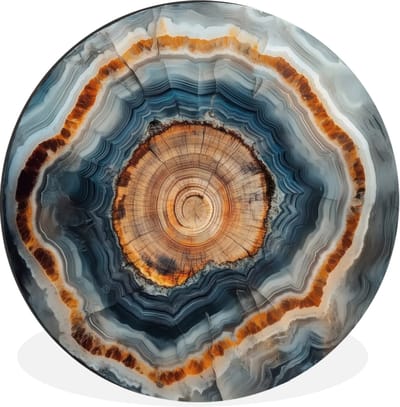 WallCircle - Wandcirkel - Muurcirkel - Cirkel - Ringen - Steen - Tinten - Aluminium - Dibond - 30x30 cm - Binnen en Buiten