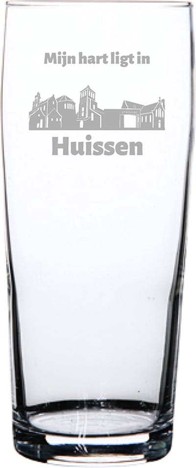 Gegraveerde bierfluitje 19cl Huissen