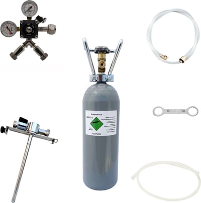 Accessoirepakket voor biertap 2-kraans - met 2x 5 Liter Adapter, 7mm bierslang en CO2-fles 2kg