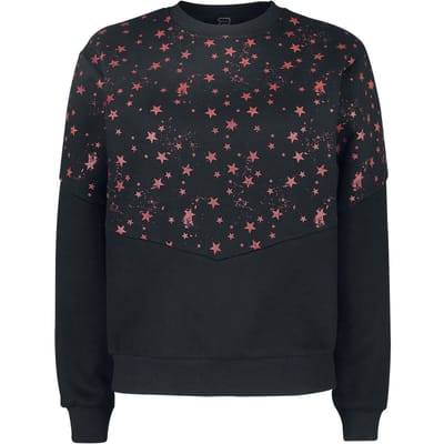 R.E.D. by EMP Sweatshirts - Sweater met sterren - S tot M - voor Vrouwen - zwart