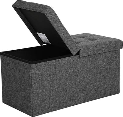 Opvouwbare zitbank – Zit doos – Opberg doos – Opberg poef – poef –Grijs