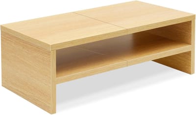 Bureau Organizer Plank - Monitor Verhoger - Werkplek Organisatie - Twee Laags Ontwerp - 50x24x17 cm - Natuurlijk Esdoorn