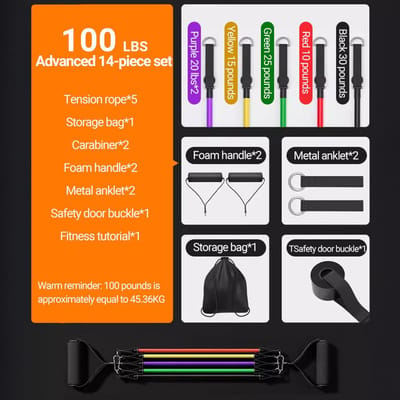 Bodybuilding Weerstandsbanden Set Multifunctionele Spanner Pak Spier Trainingsriem Elastische Banden Draagbare Fitnessapparatuur