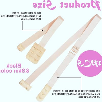 Verlengset voor Bh-haken - 2 Stuks voor Lage Rug, Ideaal voor Dames, Verkrijgbaar in Zwart/Wit/Beige