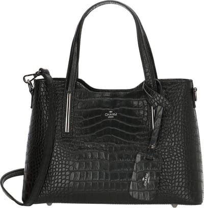 Charm London Elisa Shopper - 100% Leer - Leren Tas - Zwart