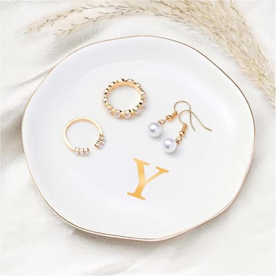 Keramische Schaal - Sieraad Houder - Sieraden Opbergen - Gepolijste Afwerking - 11.5cm Diameter - Wit
