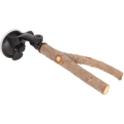Interactieve, antislip houten papegaaienzitstok met zuignappen voor kleine en middelgrote vogels. 15cm/5.9in