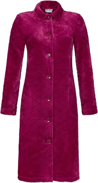 Damesochtendjas - Huiskleding - Ontspannen thuis - Zachte fleece stof - Maat 42 - Garnet