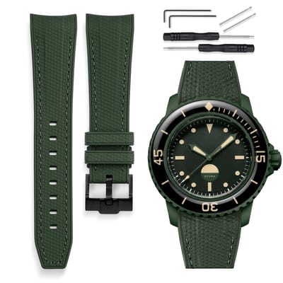 Dailygoods- Horlogeband 22 mm - Duurzaam LSR-silicone - Compatibel met Blancpain x Swatch Scuba Fifty Fathoms - Sporthorloge - Installatieset inbegrepen - Horloge