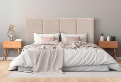 Gestoffeerd Hoofdbord - Gewatteerd Hoofdeinde - Bed Decoratie - Vlekbestendige Stof - 160x80cm - Beige