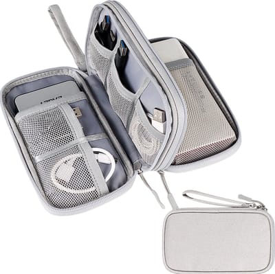 Tamarow Kabel Organiser Tas - Kabeltas - Electronica Organizer Etui - Opbergtas voor Kabels en Accessoires - Klein - Grijs