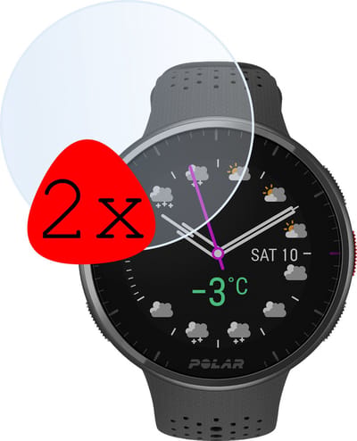 Screenprotector - 2 Stuks Geschikt voor Polar Pacer Pro - Extra Sterk - Tempered Glass - Gehard Glas - Beschermglas Screen Cover - Bescherm Protector voor Smartwatch