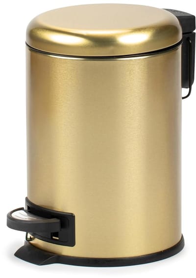 Roestvrij stalen vuilnisemmer met voetpedaal - 3 liter - uitneembare binnenruimte - soft-close - BPA-vrij - goudkleurig - 175 x 225 x 25 cm