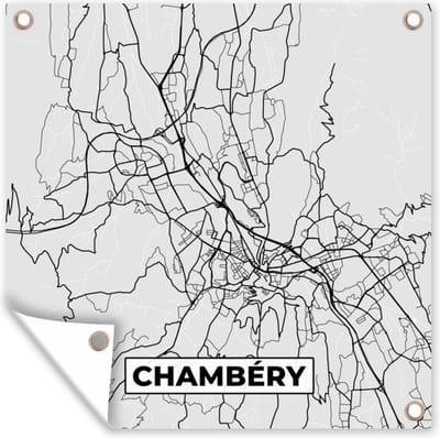 Tuin poster Frankrijk - Chambéry - Stadskaart - Plattegrond - Kaart - 200x200 cm - Tuindoek
