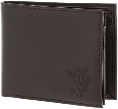 oxmox Leren portemonnee Leather RFID Protect Querscheinbörse Frog 2.0 Embossed Brown donkerbruin