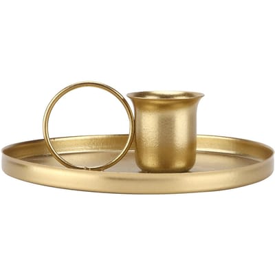 Retro Kandelaar Metaal Smeedijzeren Kandelaar Standaard Ornament HuisdecoratieGoud beige